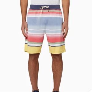 Polo Ralph Lauren Striped Sunset Hued Mesh Cotton Shorts Size M Preowned EUC